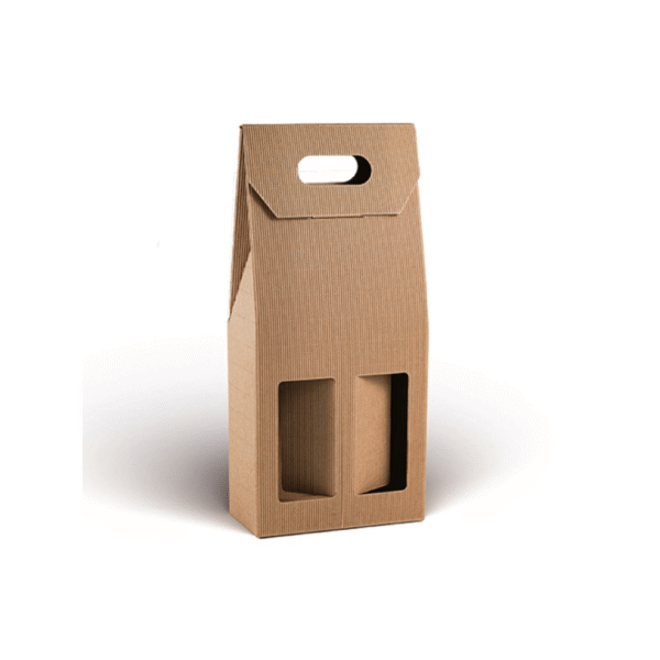 Scatola Portabottiglie Canneté Avana con Maniglia – Per 2 o 3 Bottiglie-20pz