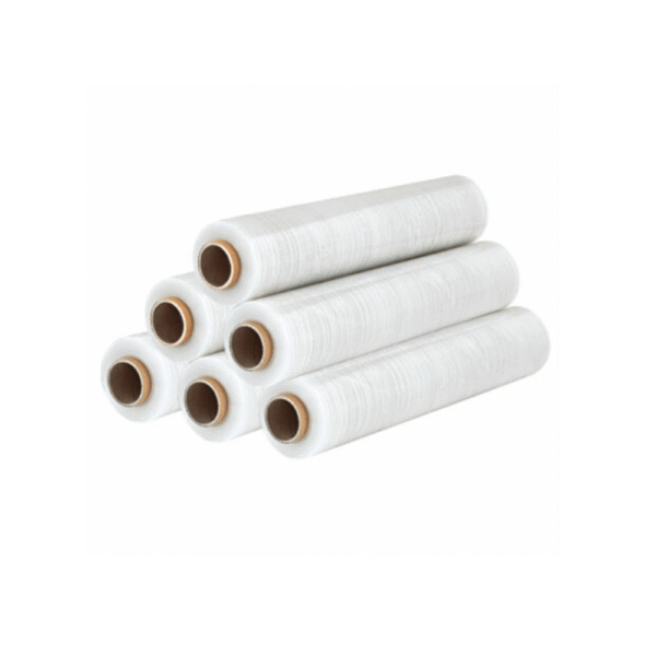 FILM ESTENSIBILE MANUALE ROTOLI PELLICOLA TRASPARENTE FASCIA PALLET 2.2KG ALTEZZA 50CM 6 ROTOLI