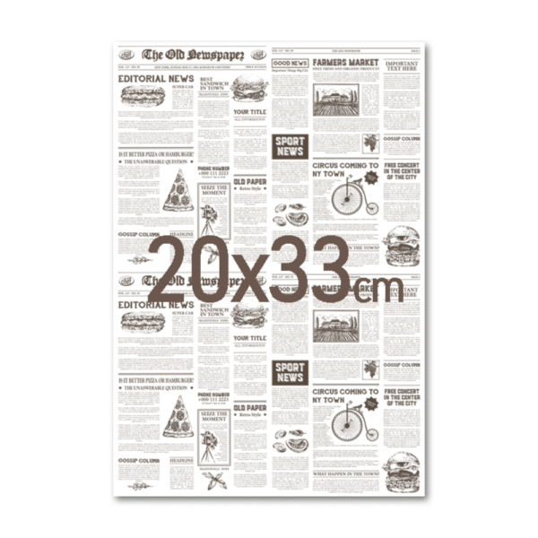 Carta Antigrasso Rettangolare Stampata 20x33cm-500pz