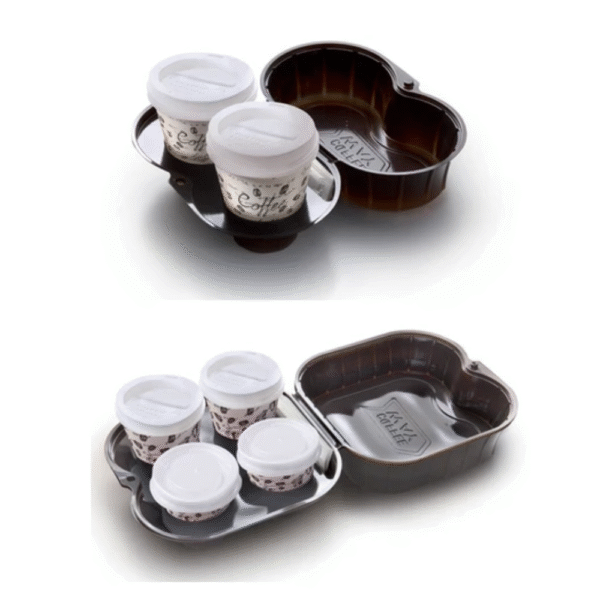 Contenitori Cappuccino d’Asporto in Pet – Vassoio Porta Cappuccino