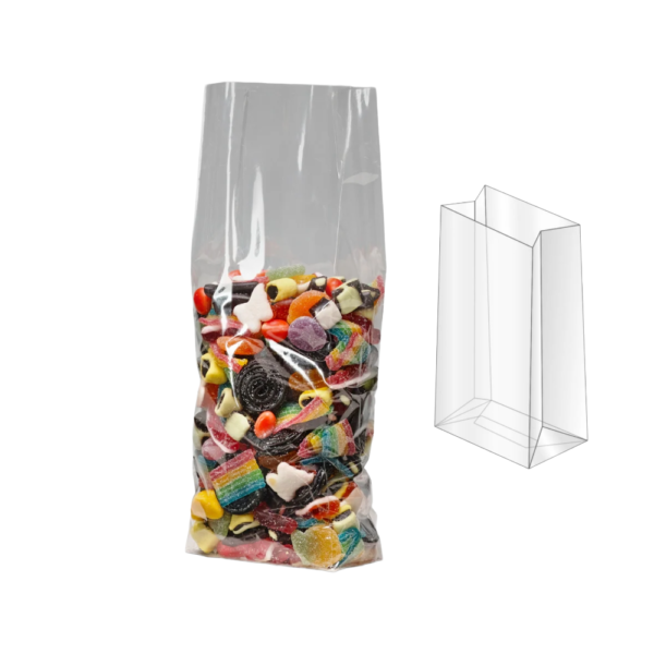 Sacchetti trasparenti per alimenti fondo carta quadro - Termosaldabili